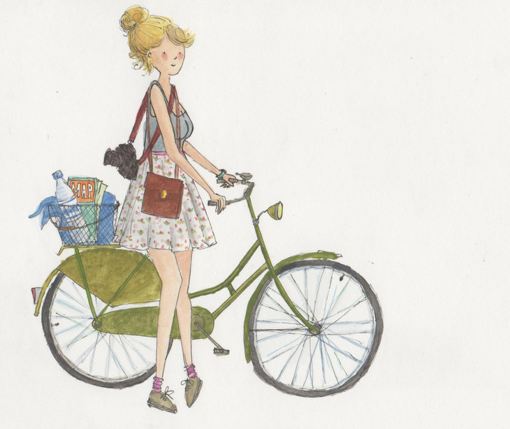 Jiska with bike